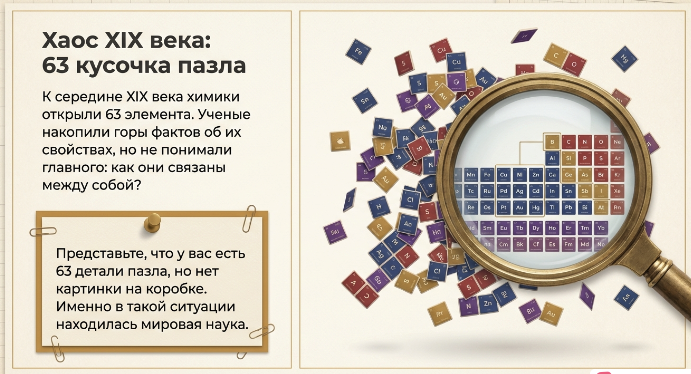 Слайд: Хаос XIX века — 63 кусочка пазла